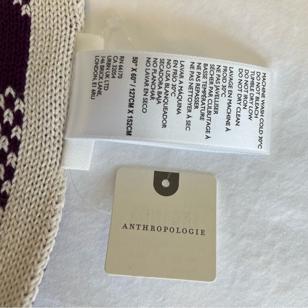 Anthropologie NWT #1 “Sold Out” Violette Cotton Knit Throw - Picture 14 of 15